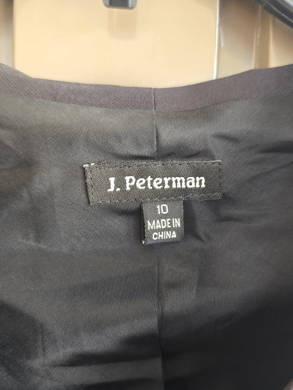 J. Peterman Black Sequin-Trim Midi Dress
